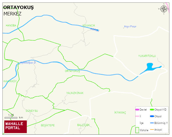 ORTAYOKUŞ Köyü Haritası | Mahalle ve Köy Sınırı