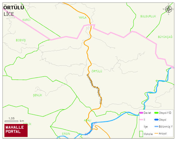 ÖRTÜLÜ Mahallesi Haritası | Yükselti ve Doğa Özellikleri