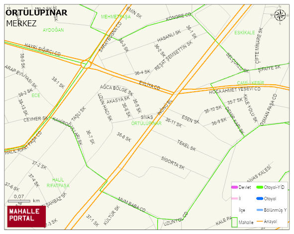 ÖRTÜLÜPINAR Mahallesi Haritası | Detaylı Köy ve Mahalle Görünümü