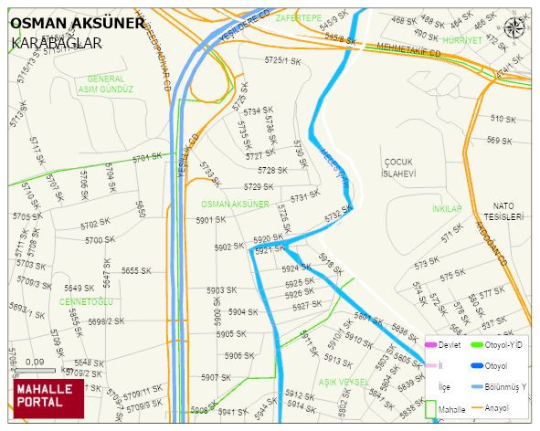 OSMAN AKSÜNER Mahallesi Haritası | İnteraktif Köy ve Mahalle Sınırları