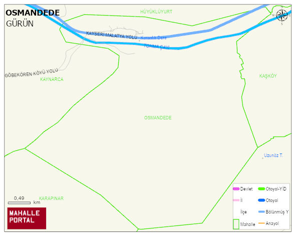 OSMANDEDE Köyü Haritası | Detaylı Köy ve Mahalle Görünümü