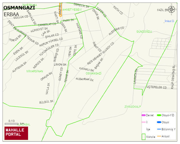 OSMANGAZİ Mahallesi Haritası | Mahalle Sokak Haritası