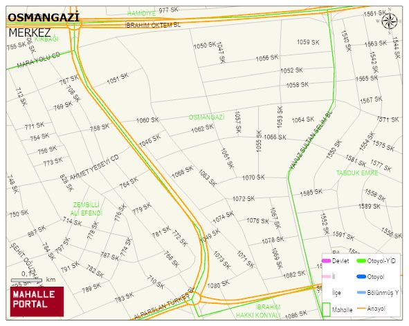 OSMANGAZİ Mahallesi Haritası | İnteraktif Köy ve Mahalle Sınırları