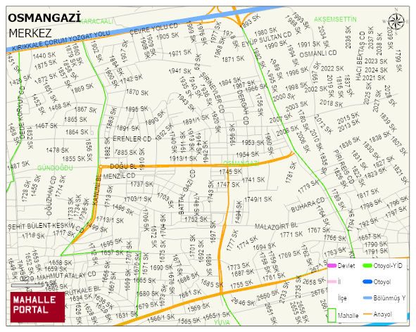 OSMANGAZİ Mahallesi Haritası | Sayısal Bölge Görünümü
