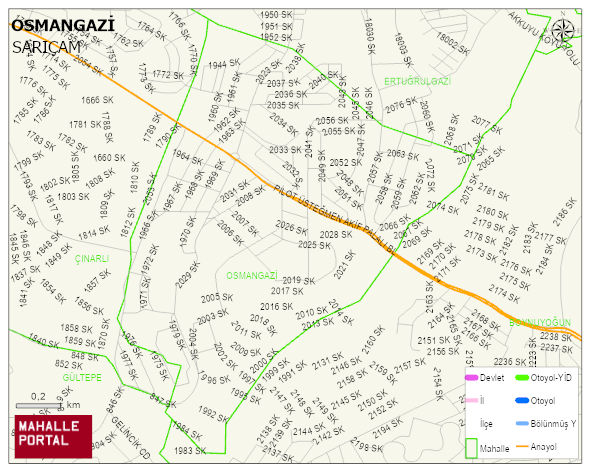 OSMANGAZİ Mahallesi Haritası | Mahalle Sokak Haritası