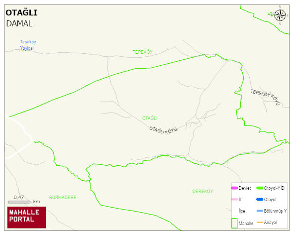 OTAĞLI Köyü Haritası | Uydu Görüntüsü ve Harita Detayları
