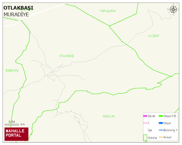 OTLAKBAŞI Mahallesi Haritası | Mahalle ve Köy Sınırı