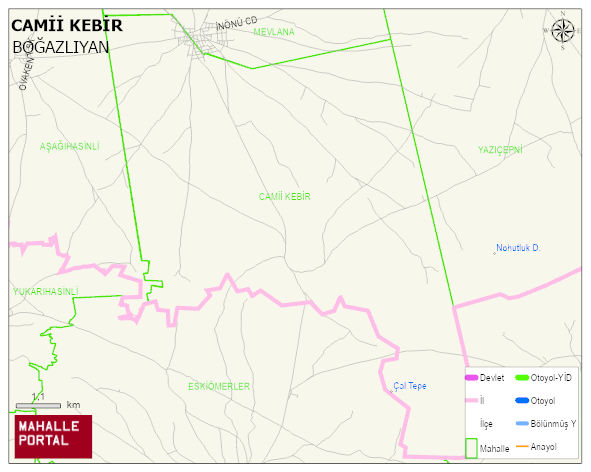 OVAKENT BELDESİ CAMİİ KEBİR Mahallesi Haritası | Mahalle ve Köy Sınırı