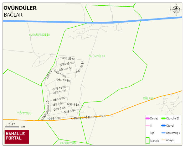 ÖVÜNDÜLER Mahallesi Haritası | Mahalle ve Köy Sınırı