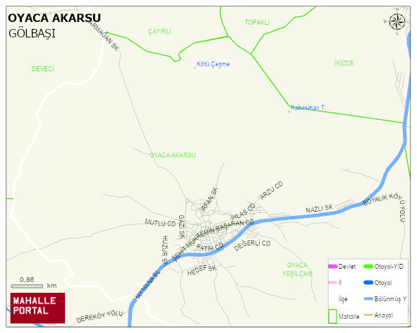 OYACA AKARSU Mahallesi Haritası | Uydu Görüntüsü ve Harita Detayları