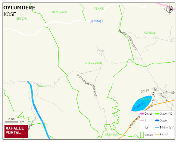 OYLUMDERE Köyü Haritası | İnteraktif Köy ve Mahalle Sınırları