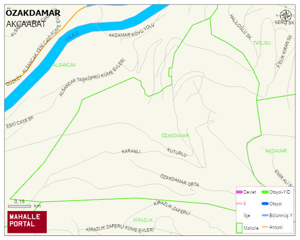 ÖZAKDAMAR Mahallesi Haritası | Detaylı Köy ve Mahalle Görünümü