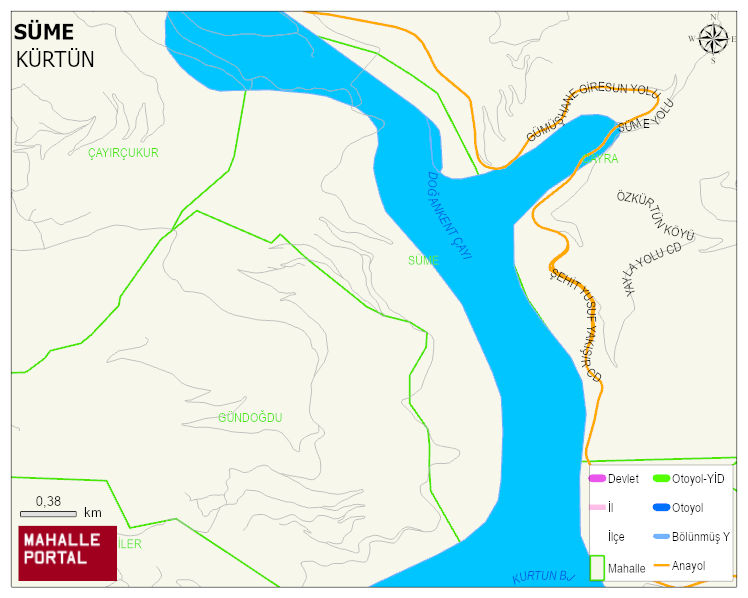 ÖZKÜRTÜN BELDESİ SÜME Mahallesi Haritası | Sayısal Bölge Görünümü
