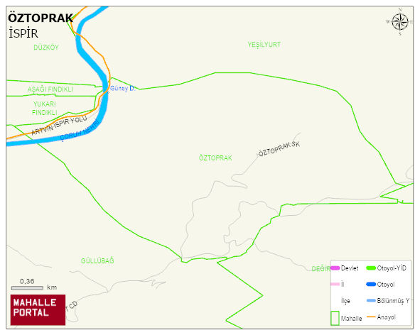ÖZTOPRAK Mahallesi Haritası | İnteraktif Köy ve Mahalle Sınırları