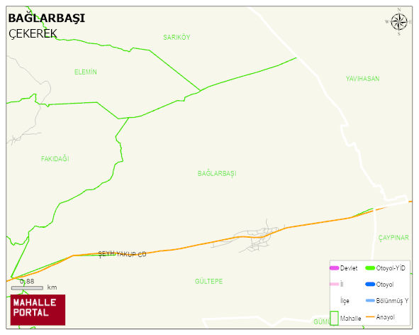 ÖZÜKAVAK BELDESİ BAĞLARBAŞI Mahallesi Haritası | Uydu Görüntüsü ve Harita Detayları