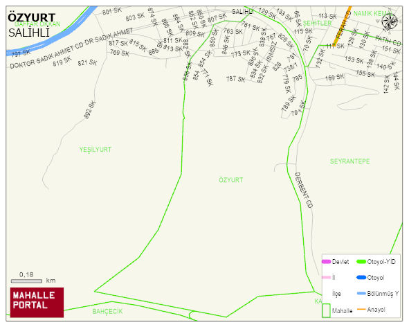 ÖZYURT Mahallesi Haritası | Dağlar, Ovalar ve Akarsu Bilgileri