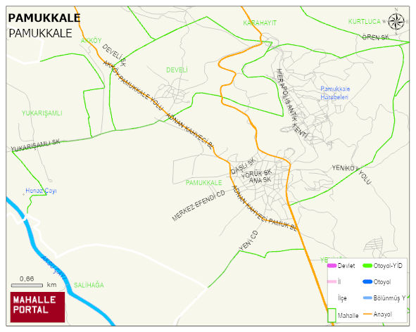 PAMUKKALE Mahallesi Haritası | Coğrafi Yapı ve Detaylı Haritası