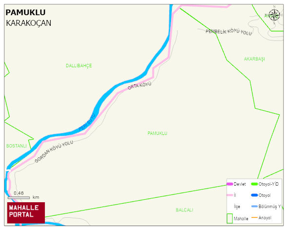 PAMUKLU Köyü Haritası | İnteraktif Köy ve Mahalle Sınırları