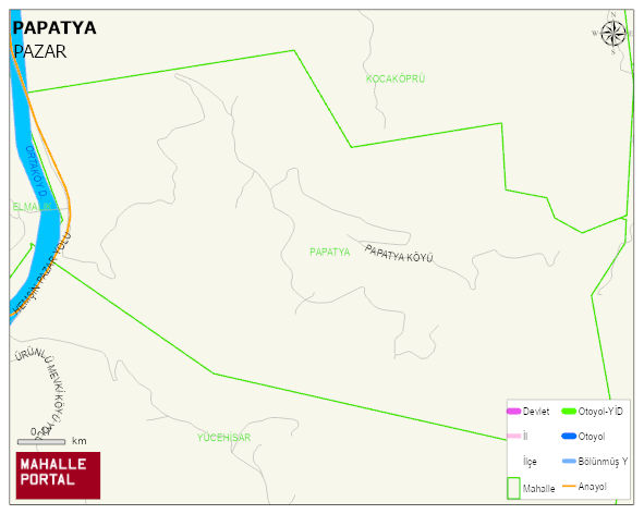 PAPATYA Köyü Haritası | İnteraktif Köy ve Mahalle Sınırları