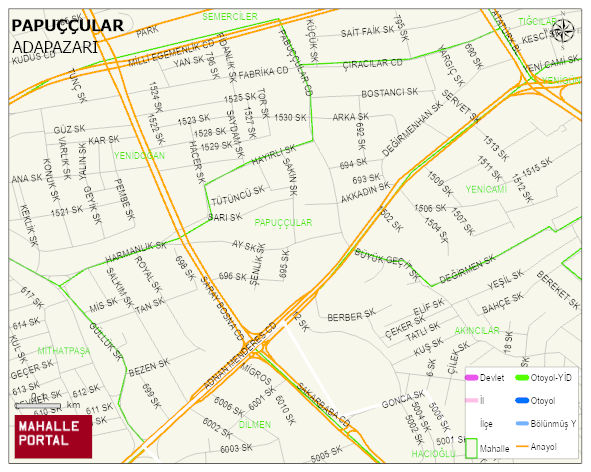 PAPUÇÇULAR Mahallesi Haritası | Mahalle Sokak Haritası