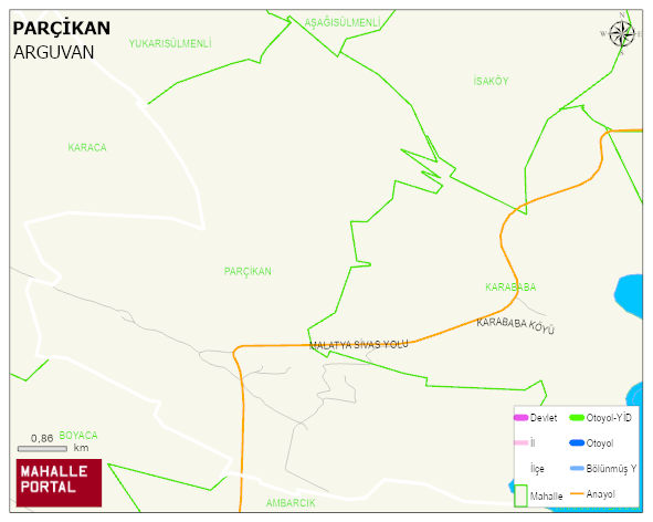 PARÇİKAN Mahallesi Haritası | Coğrafi Yapı ve Detaylı Haritası