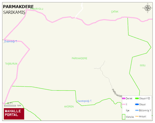 PARMAKDERE Köyü Haritası | Mahalle Sokak Haritası