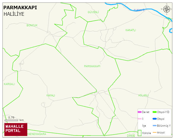 PARMAKKAPI Mahallesi Haritası | Mahalle ve Köy Sınırı