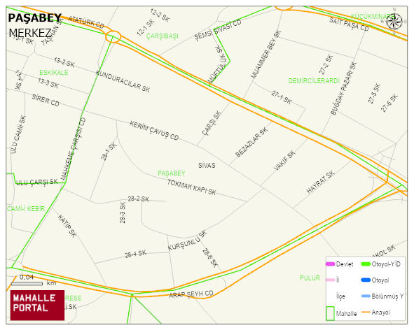PAŞABEY Mahallesi Haritası | Mahalle ve Köy Sınırı