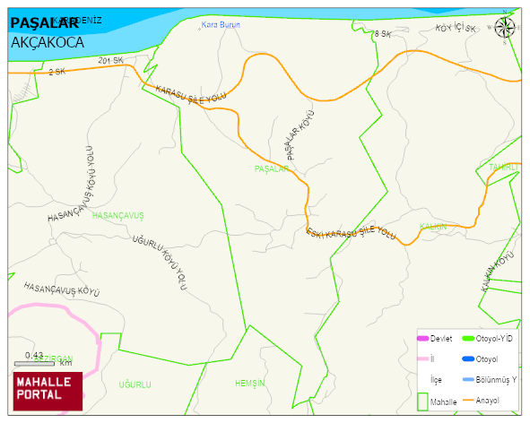 PAŞALAR Köyü Haritası | Dağlar, Ovalar ve Akarsu Bilgileri