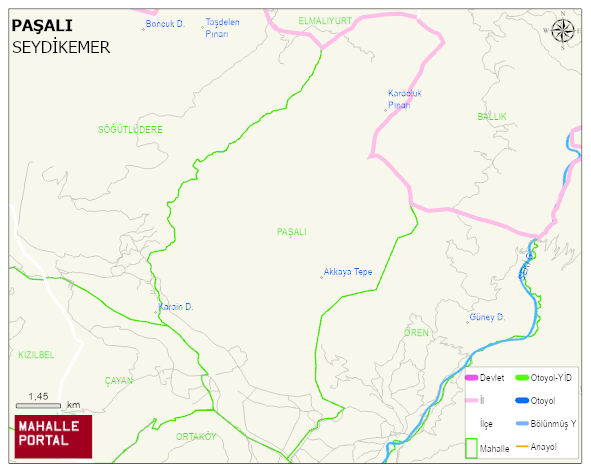 PAŞALI Mahallesi Haritası | Sayısal Bölge Görünümü