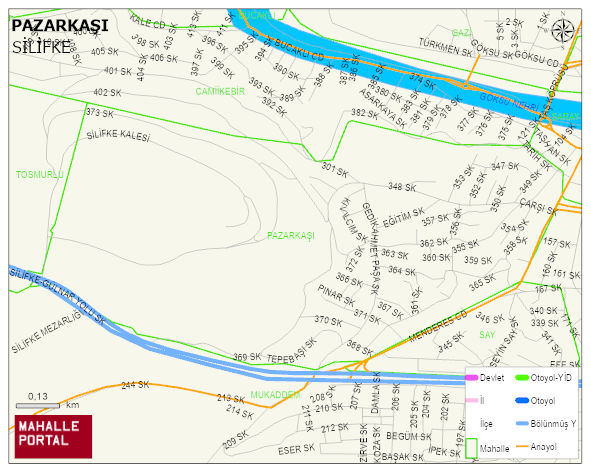 PAZARKAŞI Mahallesi Haritası | Mahalle ve Köy Sınırı