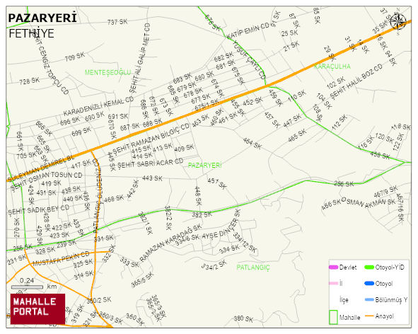 PAZARYERİ Mahallesi Haritası | İnteraktif Köy ve Mahalle Sınırları