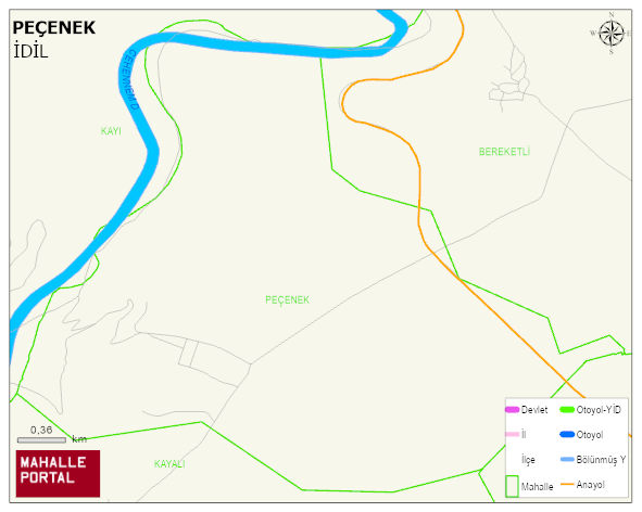 PEÇENEK Köyü Haritası | Sayısal Bölge Görünümü