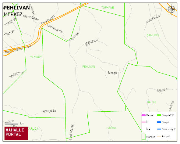 PEHLİVAN Mahallesi Haritası | İnteraktif Köy ve Mahalle Sınırları