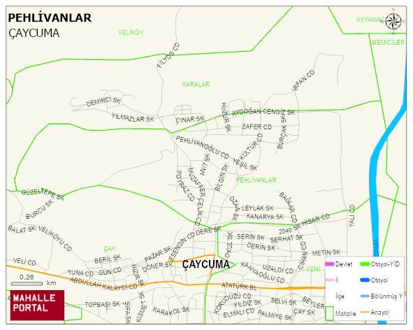 PEHLİVANLAR Mahallesi Haritası | Detaylı Köy ve Mahalle Görünümü