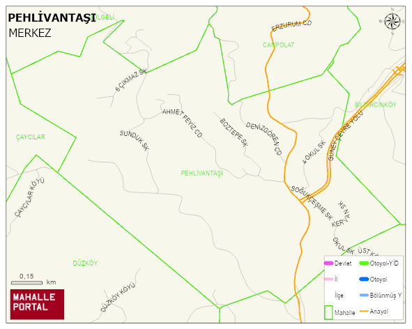 PEHLİVANTAŞI Mahallesi Haritası | İnteraktif Köy ve Mahalle Sınırları