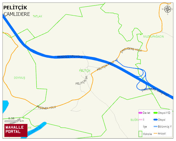 PELİTÇİK Mahallesi Haritası | Yükselti ve Doğa Özellikleri