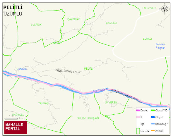 PELİTLİ Köyü Haritası | Sayısal Bölge Görünümü