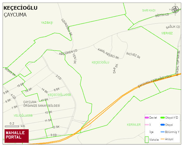 PERŞEMBE BELDESİ KEÇECİOĞLU Mahallesi Haritası | Detaylı Köy ve Mahalle Görünümü