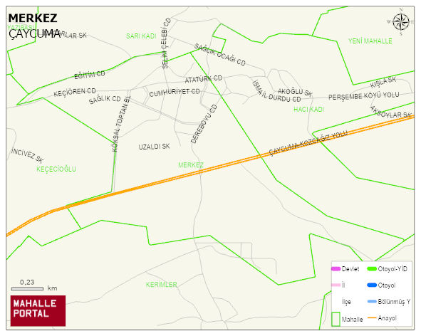 PERŞEMBE BELDESİ MERKEZ Mahallesi Haritası | Yükselti ve Doğa Özellikleri