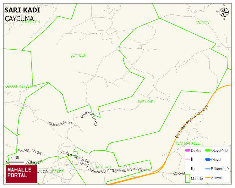 PERŞEMBE BELDESİ SARI KADI Mahallesi Haritası | Coğrafi Yapı ve Detaylı Haritası