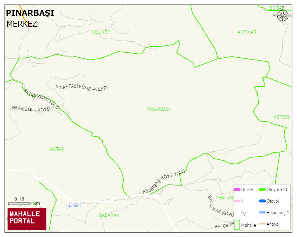 PINARBAŞI Köyü Haritası | Detaylı Köy ve Mahalle Görünümü