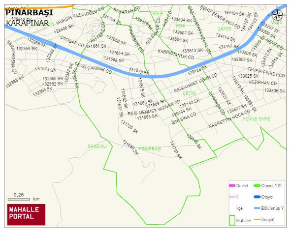 PINARBAŞI Mahallesi Haritası | Güncel Mahalle ve Köy Haritası