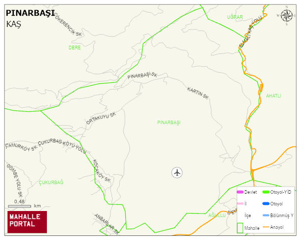 PINARBAŞI Mahallesi Haritası | Dağlar, Ovalar ve Akarsu Bilgileri