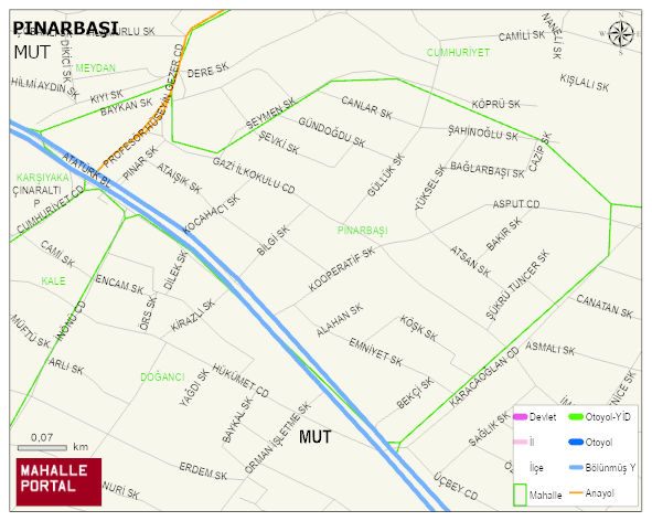 PINARBAŞI Mahallesi Haritası | Detaylı Köy ve Mahalle Görünümü