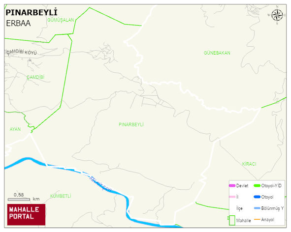 PINARBEYLİ Köyü Haritası | Yükselti ve Doğa Özellikleri