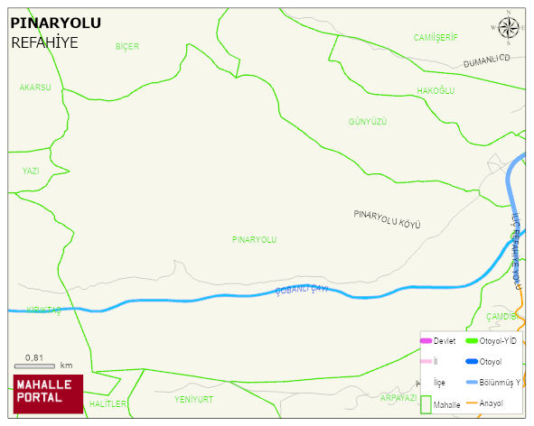 PINARYOLU Köyü Haritası | Mahalle ve Köy Sınırı