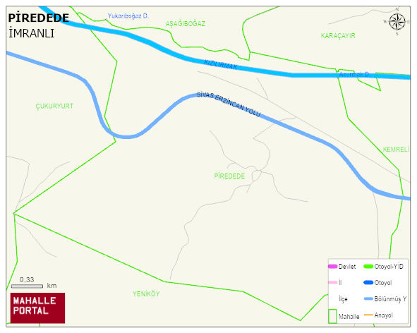 PİREDEDE Köyü Haritası | Mahalle ve Köy Sınırı