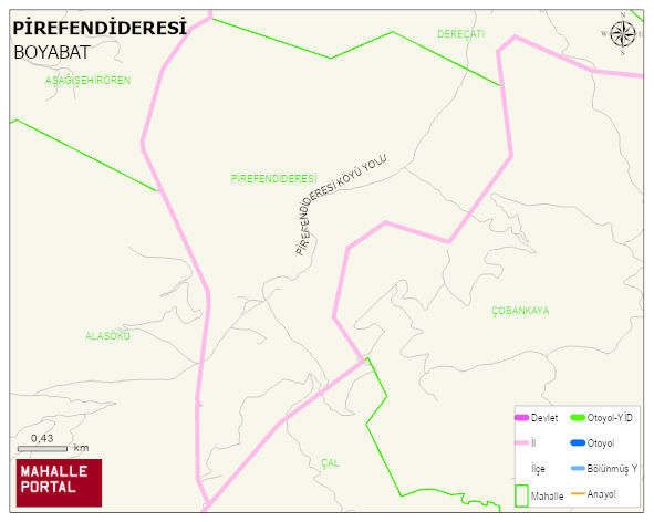 PİREFENDİDERESİ Köyü Haritası | Güncel Mahalle ve Köy Haritası