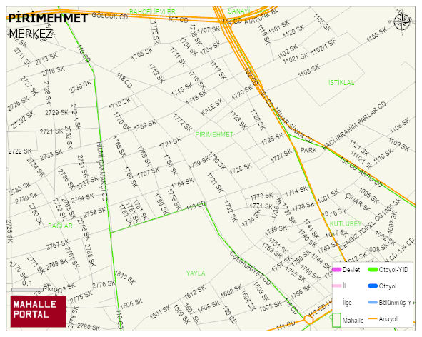 PİRİMEHMET Mahallesi Haritası | Mahalle Sokak Haritası